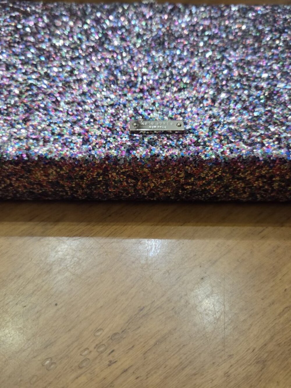 Kate Spade New York I Kissed A Frog Wedding Bell Glitter Clutch Purse Bag - Picture 5 of 11